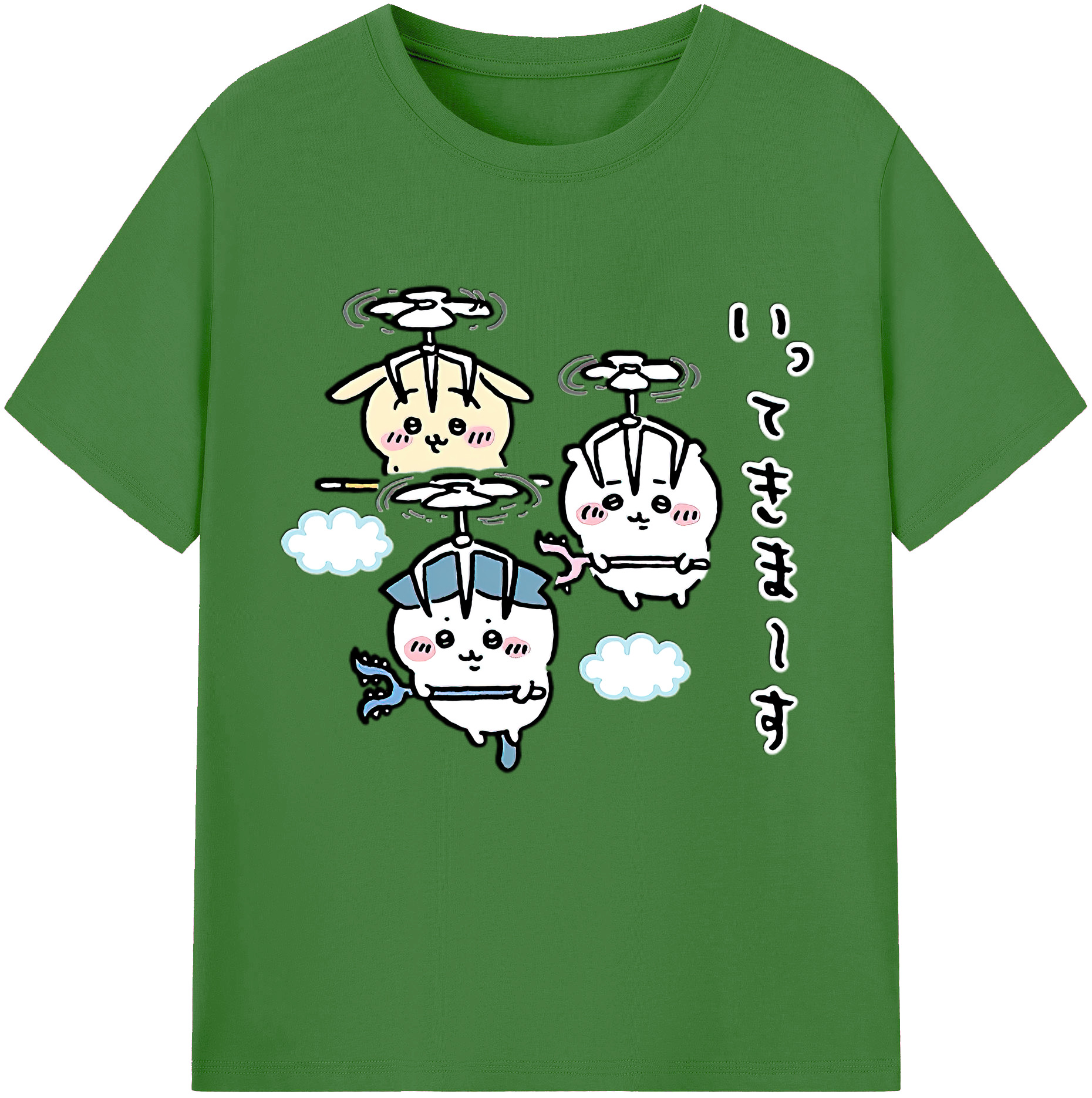 （画像用） ちいかわ ちいかわ Chii-kawa chiikawa レディースカジュアルプリントTシャツ（綿100％）